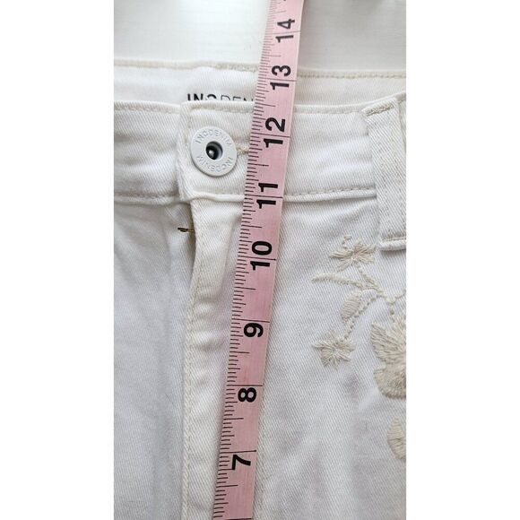 I.N.C International Concepts High Rise Denim White Embroidered Size 14 Jeans - Picture 5 of 9